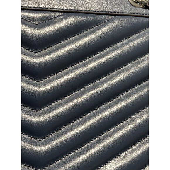 Michael Kors Blue Quilted Whitney Tote Shoulder Bag Chain And Leather Strap New - Picture 13 of 13